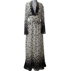 Meghan Los Angeles Black Bird Maxi Dress